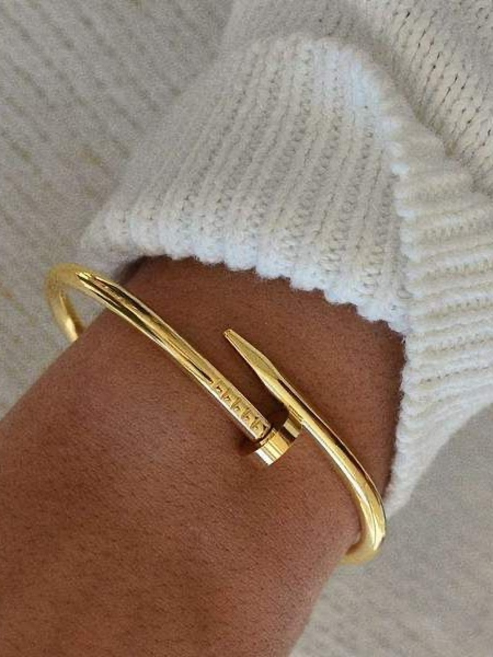 Gold Nail Cuff Bracelet - Women's Jewelry